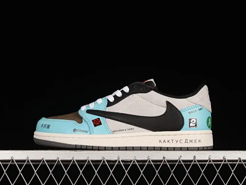 All categories Air Jordan Jordan series basketball shoes Air Jordan 1 Low Travis Scott x Nk Air Jordan 1 Low OG SP "JACKBOYS" AJ1 Joe 1TS joint BMW M3 water blue brown black barb DM7866-009